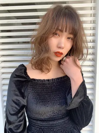 ミディアム 🦋ミルクティーベー ジュ🦋mayukiのヘアスタイル