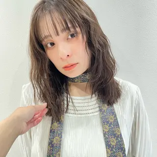 ミディアム カラー 🍊暖色×顔周り 🍊cocoroのヘアスタイル
