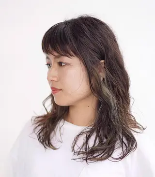 ミディアム カラー パーマ salon m ni サロンマーニ所属・久保田 一のヘアスタイル