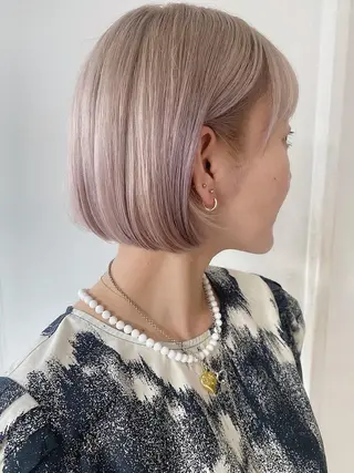 ショート カラー スパイラルパーマ 🌐hina⭐️のヘアスタイル