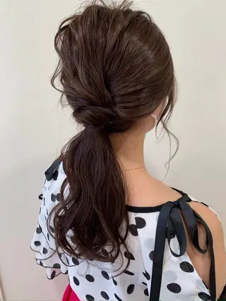 ロング カラー ヘアアレンジ 片山千晴✨ツヤ髪 ✨顔まわりカット✨のヘアスタイル