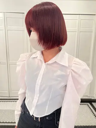 カラー ブリーチカラー🎀 韓国風/寺門美優のヘアスタイル