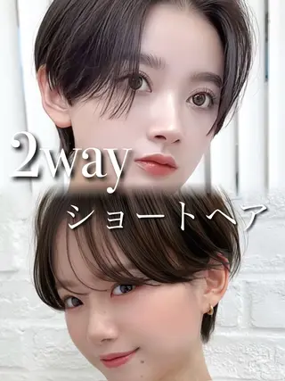 ショート ショートヘア くすみカラー、大場猛のヘアスタイル