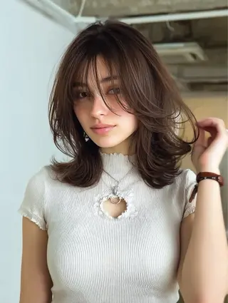 セミロング カラー 似合わせ美髪ヘア✨ 天王寺．阿倍野🌈のヘアスタイル