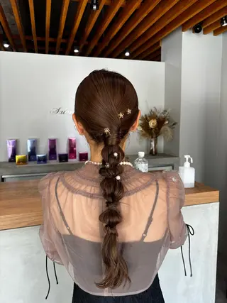 ロング ヘアアレンジ ハイトーン/アレンジ 🎀アオイ🎀のヘアスタイル