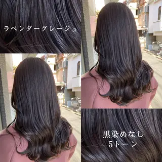 セミロング カラー グレージュ/透明感/ 韓国ヘア/RISAのヘアスタイル