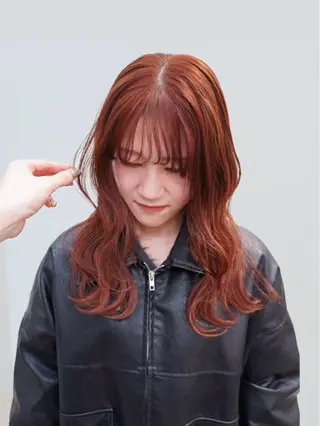 セミロング カラー yew所属・名古屋カラーモデル/ 暖色カラー/リカのヘアスタイル