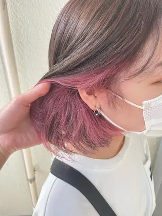 ミディアム カラー SALOWIN池袋East店3F所属・インナーカラー 推し ブリーチ  髪質改善のヘアスタイル