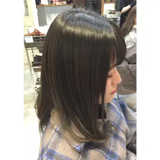 ミディアム カラー 透明感/ 美髪矯正/田中恭のヘアスタイル