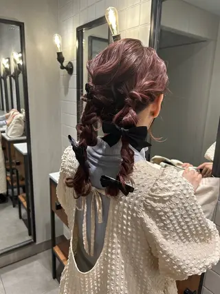 ロング ヘアアレンジ ナチュラル×色気パ ーマ 渋谷/マナミのヘアスタイル