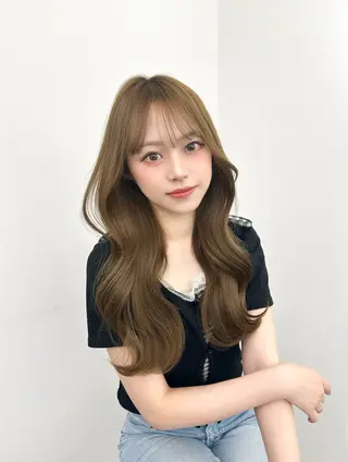 ロング カラー ヘアアレンジ 韓国ヘア/顔周り ヘアセット/加藤優里のヘアスタイル