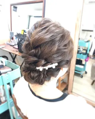 セミロング ヘアアレンジ ヘアセット/卒業式 袴着付け✨清水玲歌のヘアスタイル