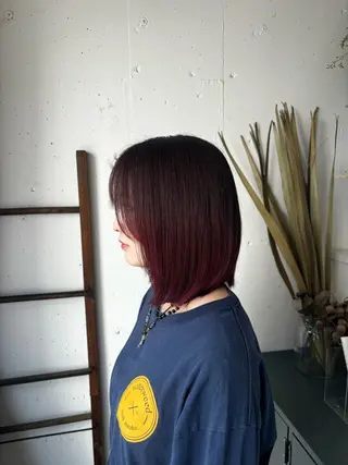 ミディアム カラー 🍒サクラ🍒 /透明感カラー/艶髪のヘアスタイル