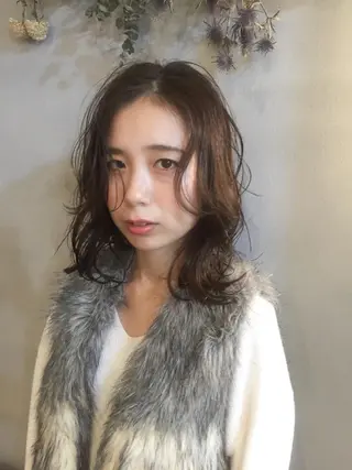 ミディアム パーマ 福岡天神⭐︎ lotyのヘアスタイル