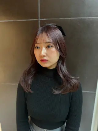 セミロング カラー ヘアアレンジ 🤍うる艶カラー🤍 たむら みなみ 銀座のヘアスタイル