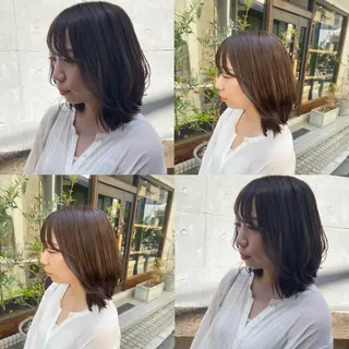 ミディアム カラー カジュアルを女っぽく 𝗮𝘆𝗮𝗰𝗼のヘアスタイル