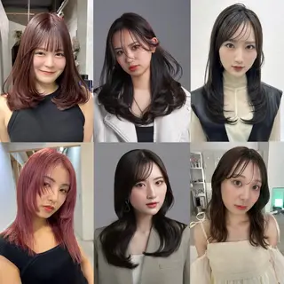 ロング カラー ブリーチなしカラー ダブルカラーエクステのヘアスタイル