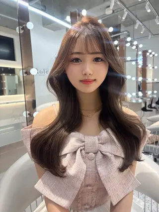 ロング カラー 髪質改善×韓国ヘアサロン Role 博多【ロール】所属・yui🎀ブリーチ なしWカラー／博多のヘアスタイル