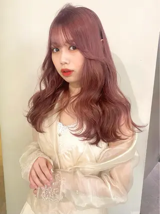 カラー mizuki/ピンク ベージュ.レイヤーのヘアスタイル