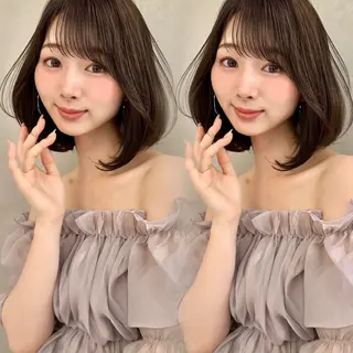 ミディアム カラー レイヤー/髪質改善 Lond ambreのヘアスタイル