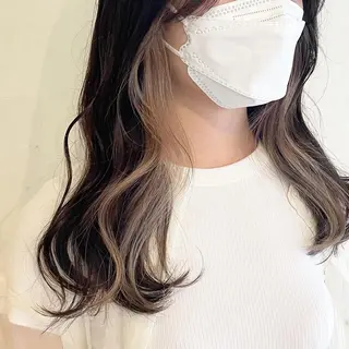 セミロング カラー ヘアアレンジ kitin  吉祥寺 山岸花のヘアスタイル