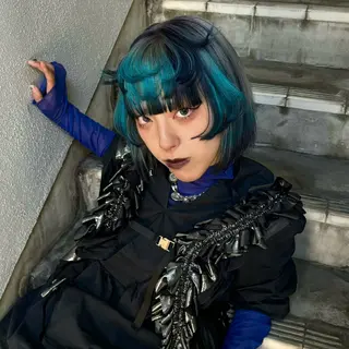 ミディアム カラー 💫miyu💫デザ インカラー/アレンジのヘアスタイル