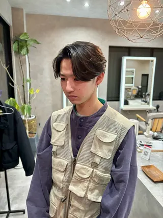 ショート パーマ メンズ 長谷川 湧のヘアスタイル