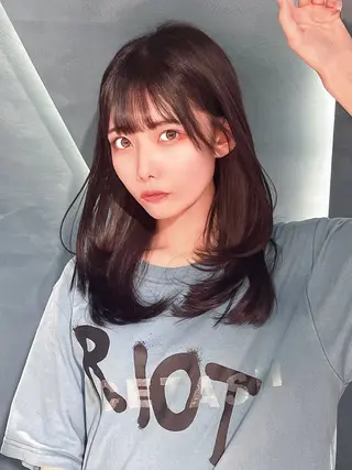 ミディアム カラー ヘアアレンジ 韓国ヘア/髪質改善 TAKAHIROのヘアスタイル