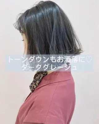 ミディアム 西本 夏美のヘアスタイル
