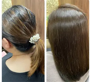 セミロング カラー katae sayoriのヘアスタイル