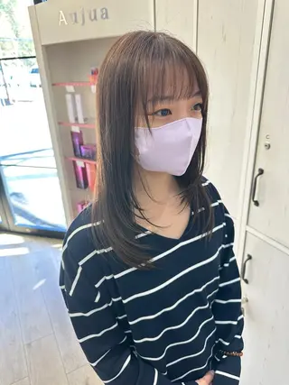 セミロング カラー Chere rosso 金剛店所属・色落ち綺麗な艶カラー 北野豊彦のヘアスタイル