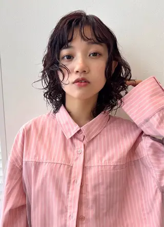 ミディアム カラー パーマ BELLA/天王寺/ 似合わせ/木浦心のヘアスタイル