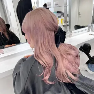 ロング カラー ヘアアレンジ ハイトーン艶カラー 🤍ゆうひのヘアスタイル