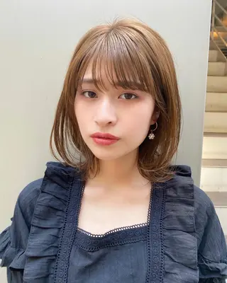 ミディアム カラー ボブ、ミディアム得意 🤍Emmy🤍のヘアスタイル