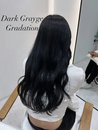 ロング カラー 赤み消し/オリーブ カーキ/福田れんのヘアスタイル