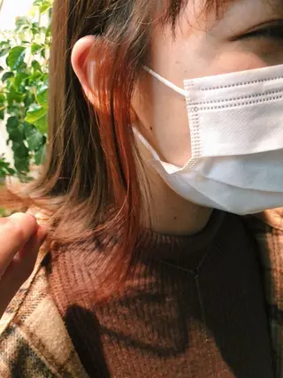 ミディアム カラー パーマ/レイヤー 岩山丈一郎のヘアスタイル