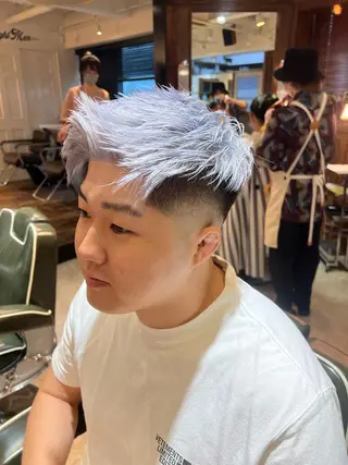 ショート カラー メンズ BINGO HAIR WORKS 【ビンゴヘアワークス】所属・🎱メンズフェード 特化HYOGA🎱のヘアスタイル