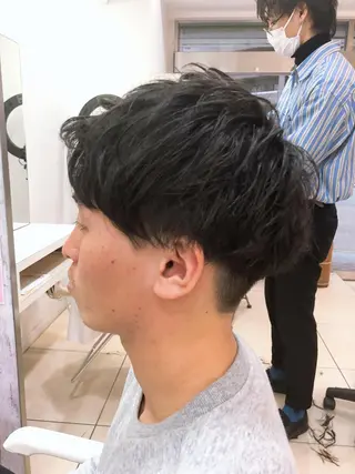ショート メンズ 髪質改善× ハイライト溝江のヘアスタイル