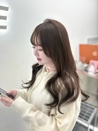 カラー 韓国風暗髪ヘア🤍 🫧MIREIのヘアスタイル