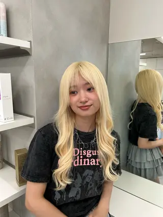 ロング カラー Beleza 渋谷所属・Kazusa/渋谷/ エクステ/ハイトーンのヘアスタイル