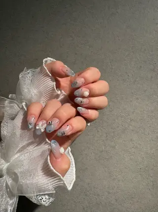 ネイル I-nailロング /ワンホン/キラキラのネイルデザイン