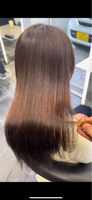 ロング レイヤー/顔まわり 縮毛矯正/月城宏清のヘアスタイル