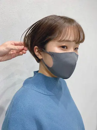 ショート カラー ボブパーマコテ巻き風 パーマNo1深江秀平のヘアスタイル