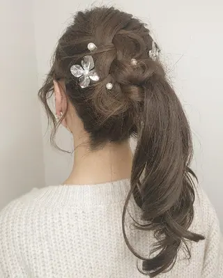 カラー パーマ ヘアアレンジ キッズ アイブロウ マツエク・マツパ ネイル ロング 🌼 AIKO🌼のヘアスタイル