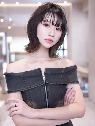 ショート ボブ/レイヤー/新宿 /透明感/KOKIのヘアスタイル