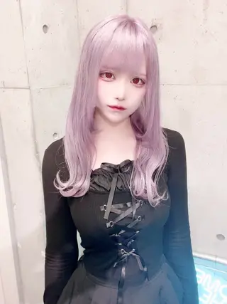 セミロング カラー ホワイト&レイヤーカ ットエクステ長畠俊輔のヘアスタイル