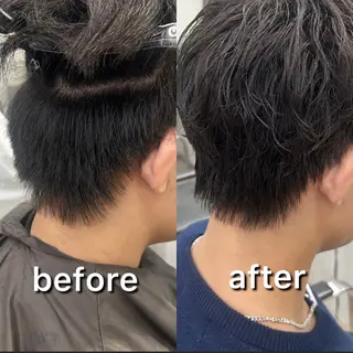 パーマ メンズ 曲がる縮毛矯正 LIBER 岩名のヘアスタイル