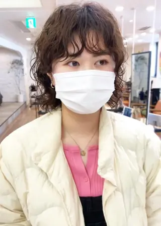 ミディアム パーマ 古沢 新のヘアスタイル