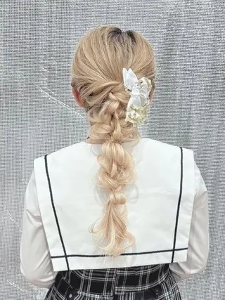 ロング カラー ヘアアレンジ LIP 大阪本店 エクステ 堀谷和孝のヘアスタイル