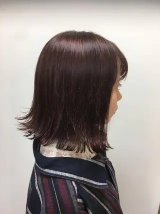 ミディアム カラー 髪質改善/縮毛矯正 /ブリーチ矯正/岡部のヘアスタイル
